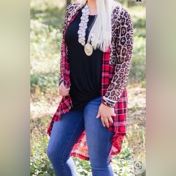 Crazy Train Womens Size Small Western Pine Ridge Plaid Leopard Rodeo Duster - Picture 9 of 9